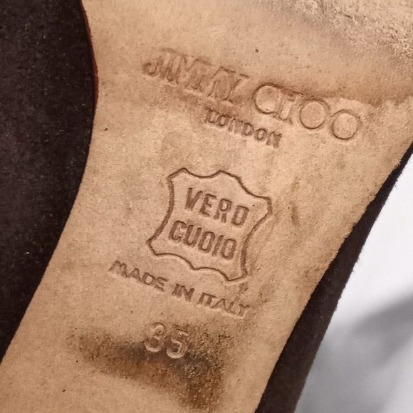 JIMMY CHOO Brown Suede Heels - Picture 3 of 9
